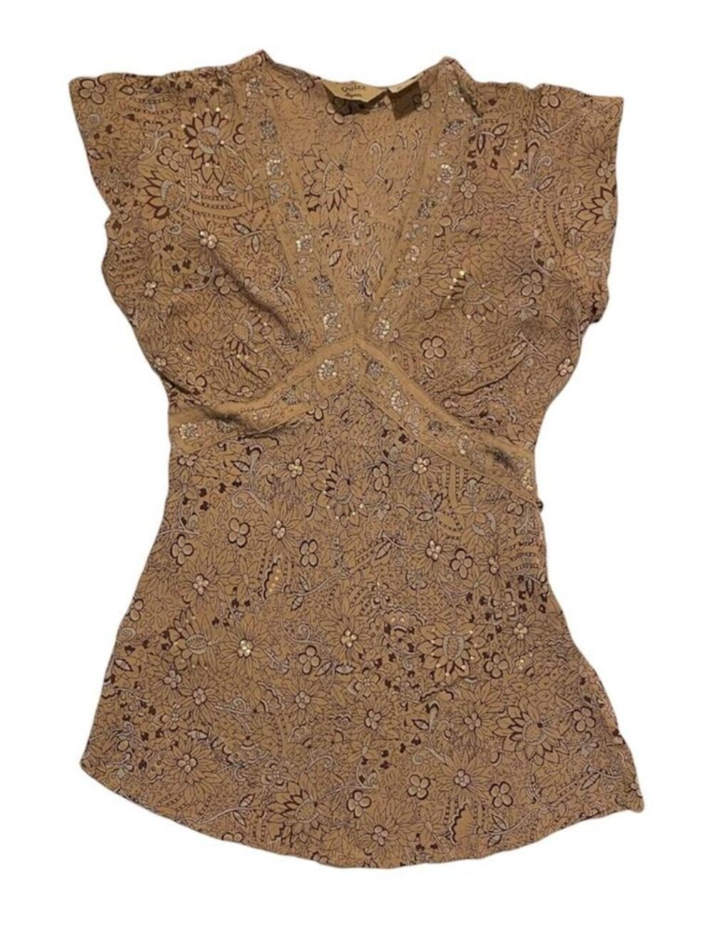 Brown biege fairy vintage y2k babydoll top